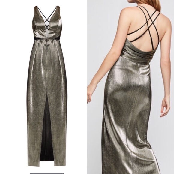 metallic maxi dress